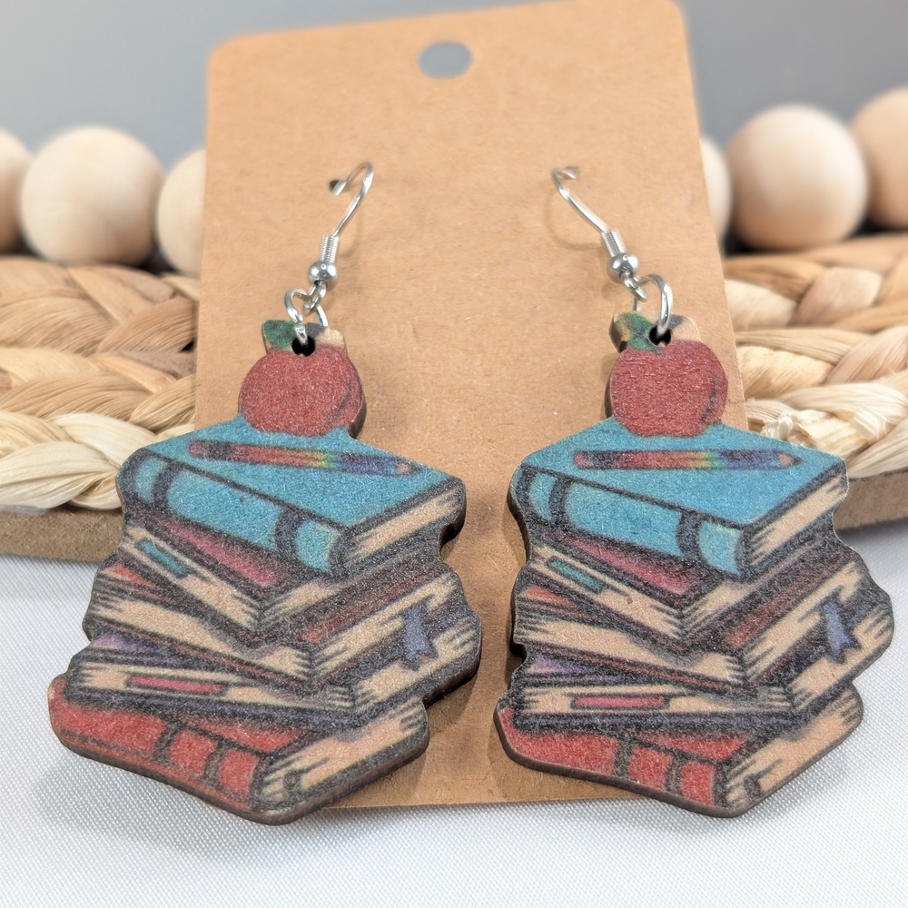 🔖 Stacked Books Earrings